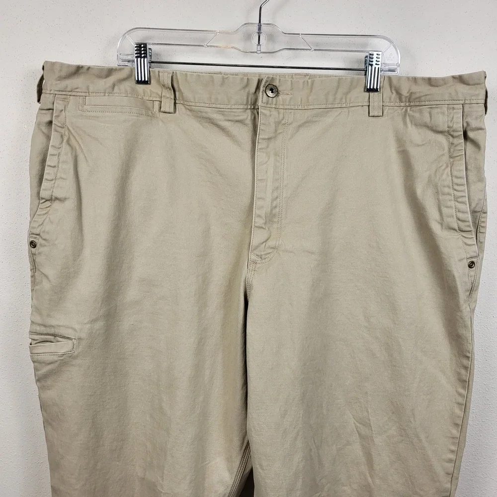 Duluth Trading Ballroom Flex Utility Work Pants Mens 44x32 Tan Straight Leg